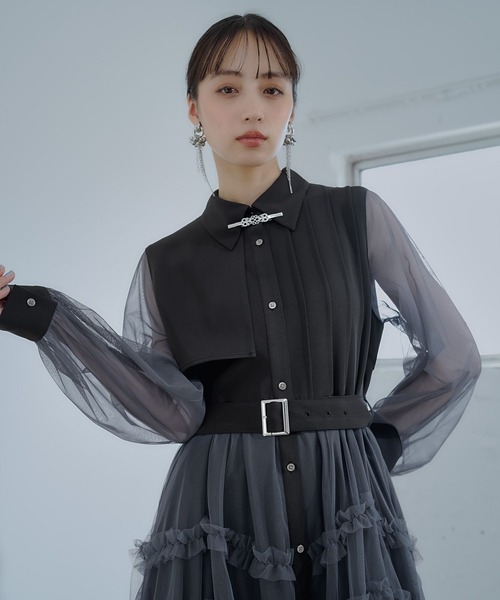 「HARE」 シャツワンピース SMALL イエロー レディースの画像