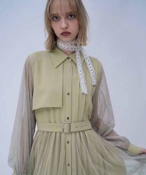 「HARE」 シャツワンピース SMALL イエロー レディースの画像