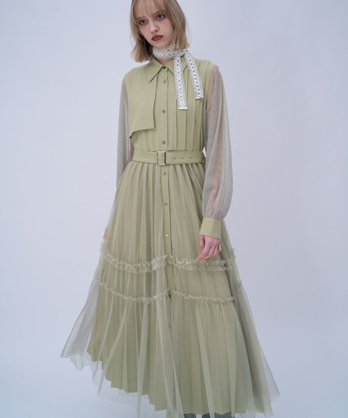 「HARE」 シャツワンピース SMALL イエロー レディースの画像