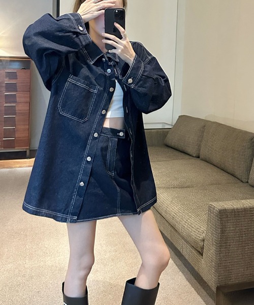 2ly2 セットアップ デニムセットアップ ミニスカート シャツジャケット