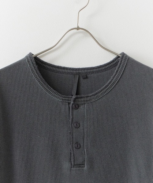 ROOP TOKYO ヘンリーネック tシャツ ピグメント加工ワッフルジャスト