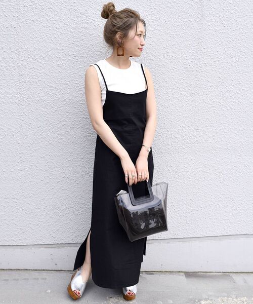 「Khaju」 キャミソールワンピース ONE SIZE ブラウン レディース_画像2