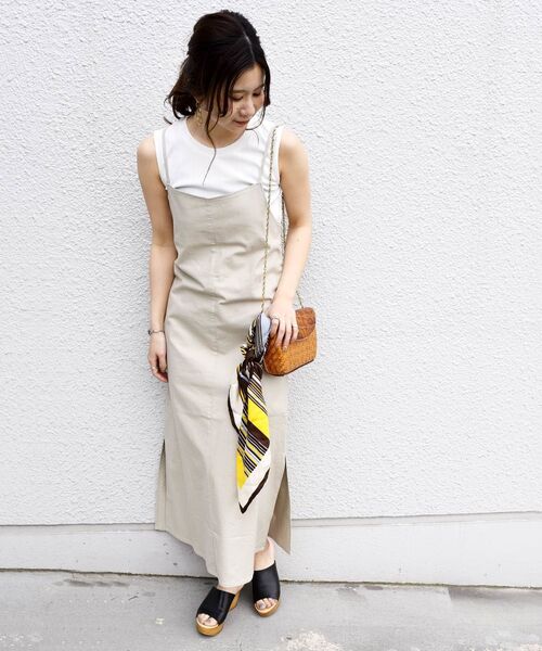 「Khaju」 キャミソールワンピース ONE SIZE ブラウン レディース_画像7