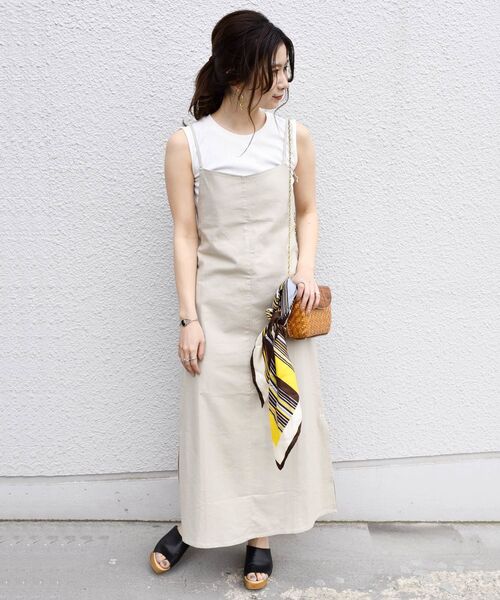 「Khaju」 キャミソールワンピース ONE SIZE ブラウン レディース_画像9