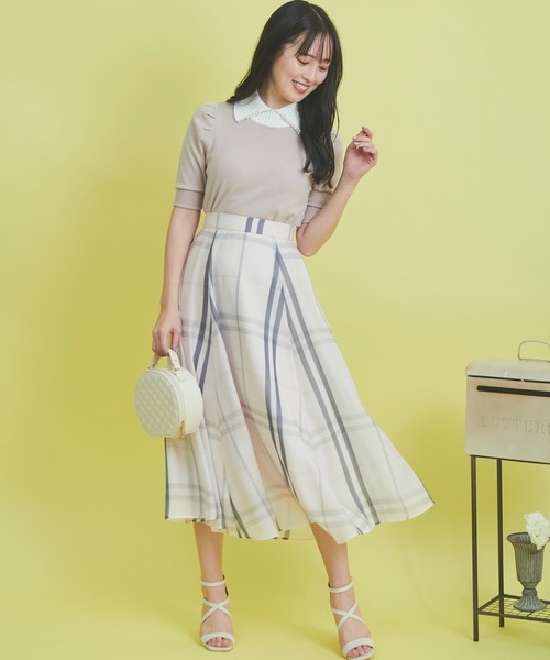 「NOELA」 フレアスカート M ベージュ レディース_画像7