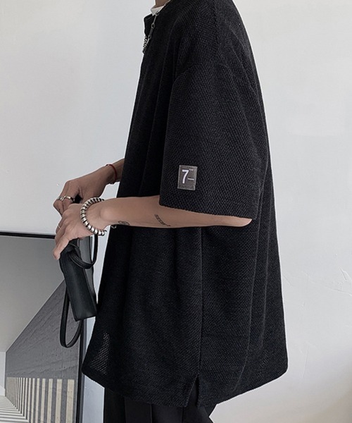 KELVIN tシャツ Mesh Knit Oversized T-Shirt メッシュニットオーバー 