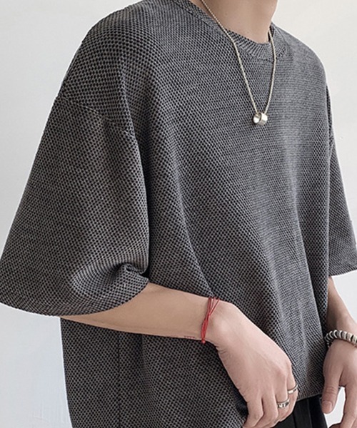 KELVIN tシャツ Mesh Knit Oversized T-Shirt メッシュニットオーバー 