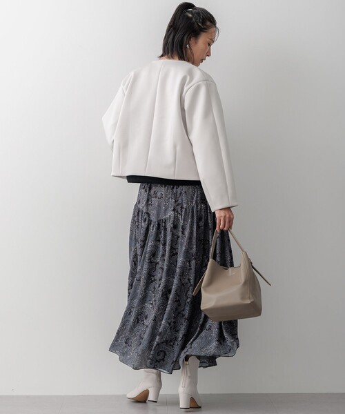 23区（ニジュウサンク） ノーカラージャケット 38 ホワイト レディース