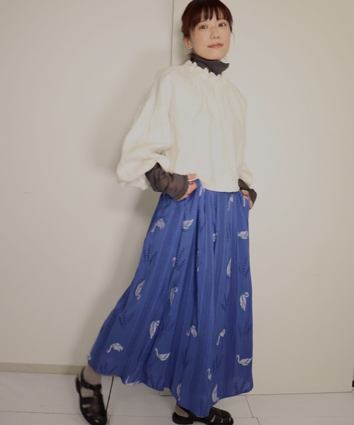 「haupia」 フレアスカート MEDIUM チャコールグレー レディース_画像8