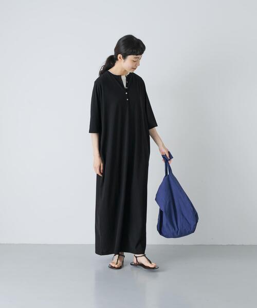 ワンピース 「2サイズ展開」ヘンリーカットワンピースの画像