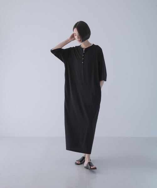 ワンピース 「2サイズ展開」ヘンリーカットワンピースの画像
