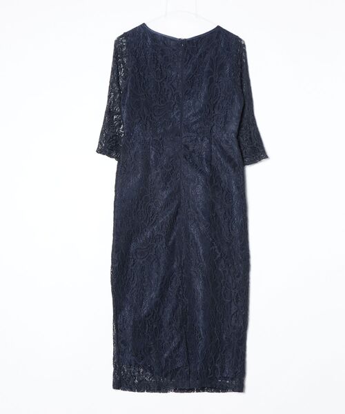「Lace Ladies」 長袖ワンピース M ネイビー レディース_画像2