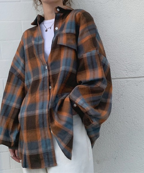 「DAY CLOSET」 長袖シャツ ONE SIZE ブラウン レディース_画像2