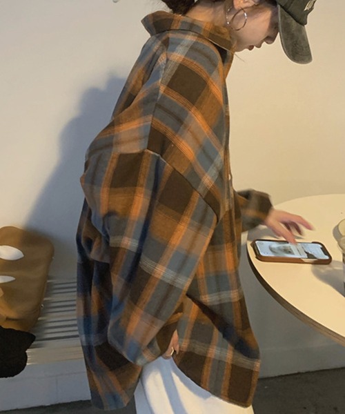 「DAY CLOSET」 長袖シャツ ONE SIZE ブラウン レディース_画像4