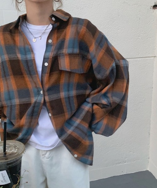 「DAY CLOSET」 長袖シャツ ONE SIZE ブラウン レディース_画像5