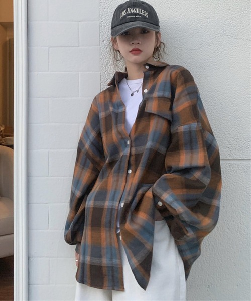 「DAY CLOSET」 長袖シャツ ONE SIZE ブラウン レディース_画像6