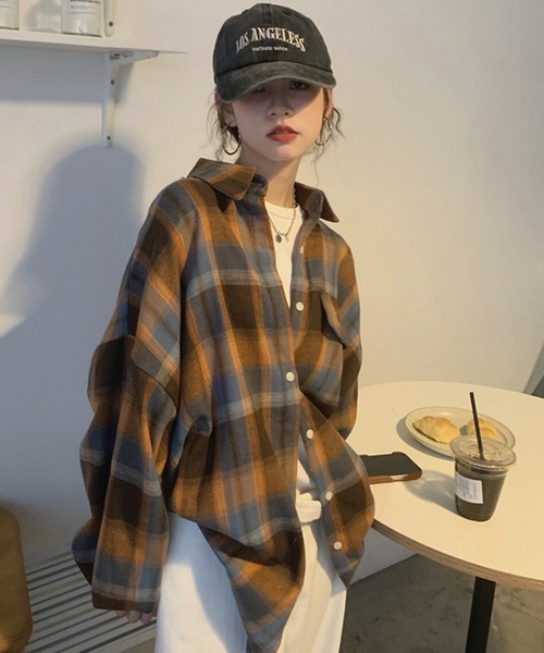 「DAY CLOSET」 長袖シャツ ONE SIZE ブラウン レディース_画像7