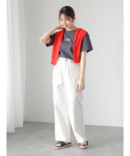 「Te chichi TERRASSE」 デニムパンツ L オフホワイト レディース_画像7