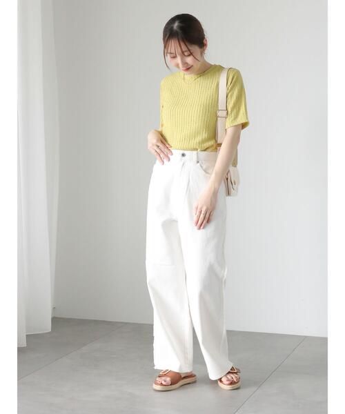 「Te chichi TERRASSE」 デニムパンツ L オフホワイト レディース_画像8