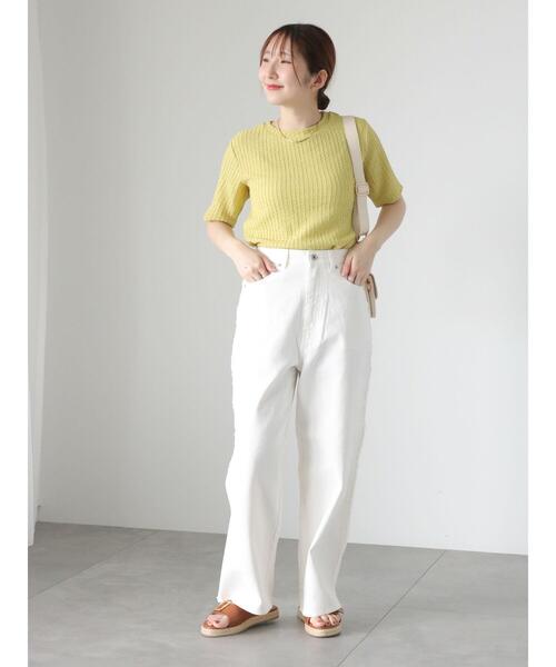 「Te chichi TERRASSE」 デニムパンツ L オフホワイト レディース_画像9
