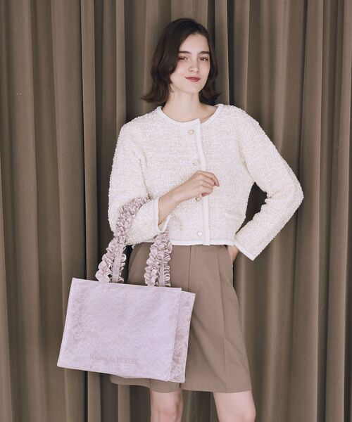 Maison de FLEUR（メゾンドフルール） トートバッグ レースフリル