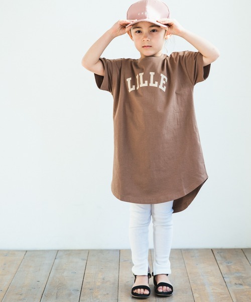 ワンピース プレミアムコットン100 リンクコーデ ロゴ プリント 半袖 チュニック Tシャツ カットソー ワンピース Zozotown Paypayモール店 通販 Paypayモール