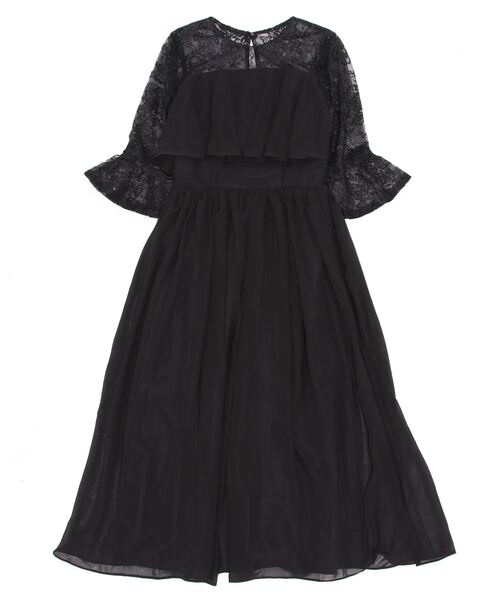 LUGG NAGG ドレス レーススリーブフリルロングドレス : ZOZOTOWN
