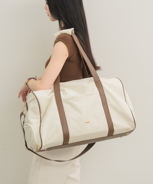 大人 可愛い 服  NEUNA 「新色登場！」レザー切り替えショルダー ボストンバッグ バッグ