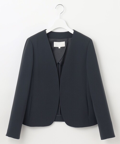 新品未使用☆自由区☆ライトダブルクロス ノーカラージャケット 自由区（ジユウク） ジャケット ノーカラージャケット 「セットアップ