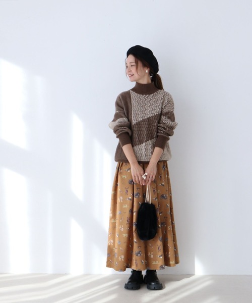 ニット セーター 織りなす触感チョコニットトップス レディース sanpo kuschel ニット セーター 織りなす触感チョコニット