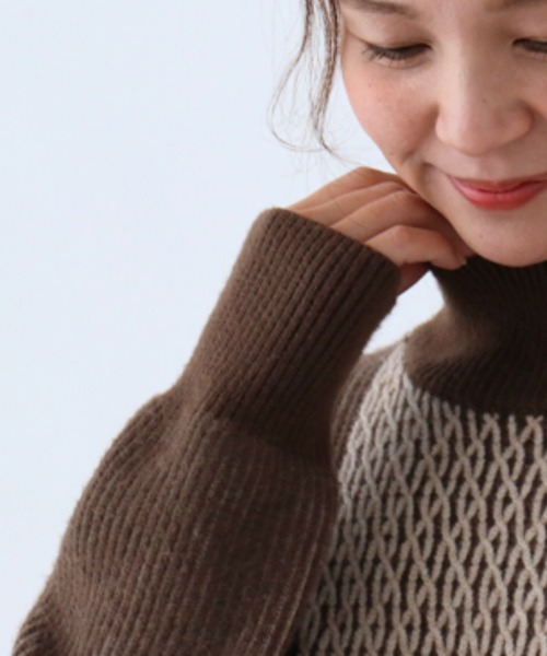 ニット セーター 織りなす触感チョコニットトップス レディース sanpo kuschel ニット セーター 織りなす触感チョコニット