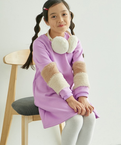 ROPE' PICNIC(ロペ ピクニック) ワンピース 「KIDS」裏シャギー袖 ROPE' PICNIC(ロペ ピクニック) ワンピース 「KIDS」裏シャギー袖