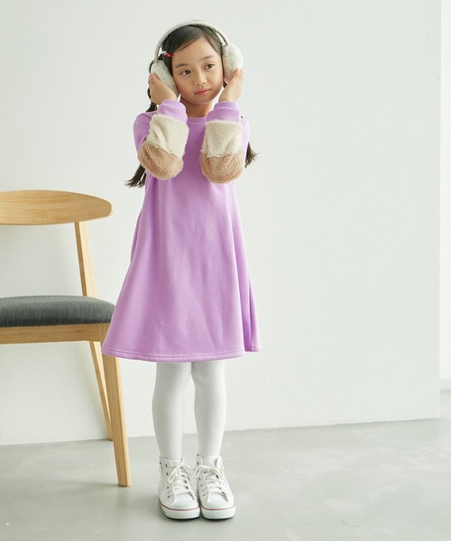ROPE' PICNIC(ロペ ピクニック) ワンピース 「KIDS」裏シャギー袖 ROPE' PICNIC(ロペ ピクニック) ワンピース 「KIDS」裏シャギー袖