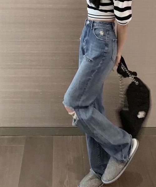 zenezデニム　クラッシュデニム miniministore ジーンズ デニム デニムパンツ ダメージデニム
