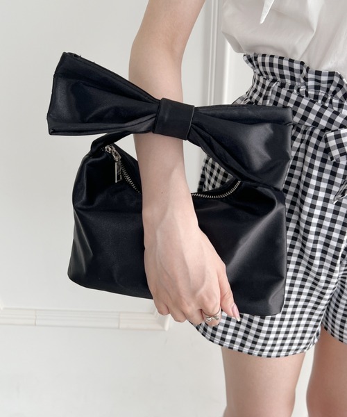 Loueme ハンドバッグ リボンハンドルサテンバッグ : ZOZOTOWN Yahoo!店 