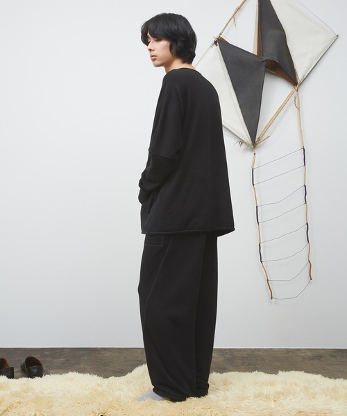 Dulcamara　スウェット　ブラック　1 Dulcamara トレーナー スウェット ランダムバックパイルドルマン