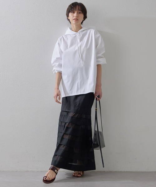 Whim Gazette オーガンジーマーメイドスカート3 38 ブラック Whim Gazette スカート オーガンジーマーメイドスカート3