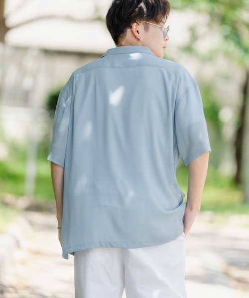 improves（インプローブス） シャツ 楊柳 リネン混 半袖 オープン