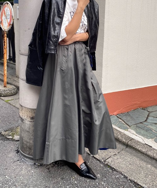 スカート ナイロンドロストワークスカート「手洗い可能