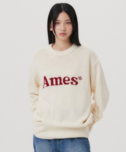 ニット セーター A'GEM/9 × .kom 「AMESWORLDWIDE/アメスワールドワイド」 BASIC RAGLAN PULLOVER KN AMESーWORLDWIDE ニット セーター A'GEM/9 × .kom