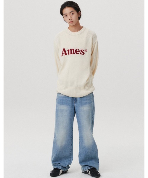 ニット セーター A'GEM/9 × .kom 「AMESWORLDWIDE/アメスワールドワイド」 BASIC PULLOVER KNIT/ベーシッ AMESーWORLDWIDE ニット セーター A'GEM/9 × .kom