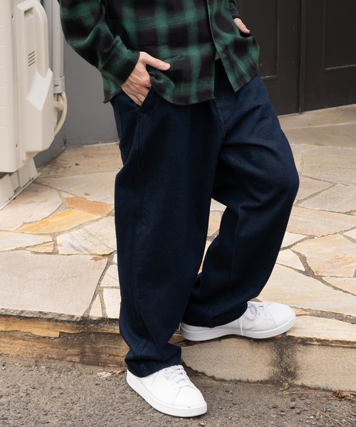 ジーンズ ルーズシルエットタック入りワイドデニムパンツ メンズ