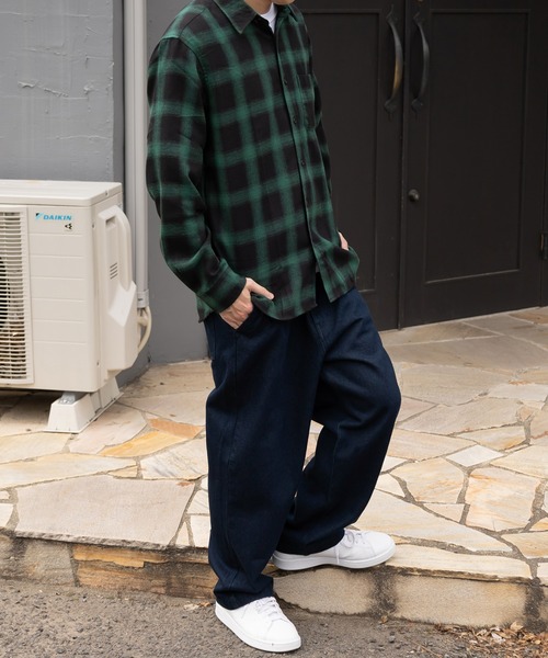 ジーンズ ルーズシルエットタック入りワイドデニムパンツ メンズ