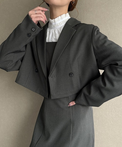 JUNOAH（ジュノア） セットアップ バックリボンテーラードジャケット+