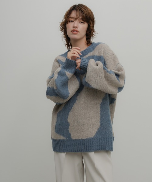 select MOCA（セレクトモカ） ニット セーター ニュアンス柄シャギー