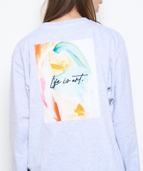 tシャツ Life is art long CS ライフイズアートロングカットソー レディース