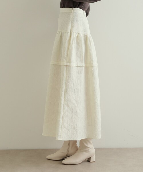 chataro エストネーション キルティングフレアスカート ホワイト ESTNATION（エストネーション）の「ESTNATION / キルティング