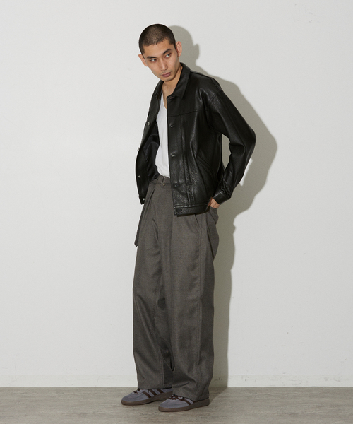 JOURNAL STANDARD テクノトップ ベルテッドパンツ JOURNAL STANDARD スラックス テクノトップ / ウール ベルテッド