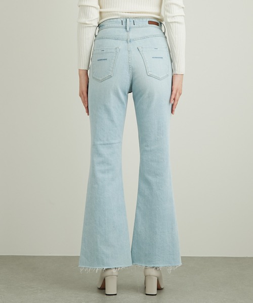 YANUK」 加工ブーツカットデニムパンツ 24 ライトブルー レディース 