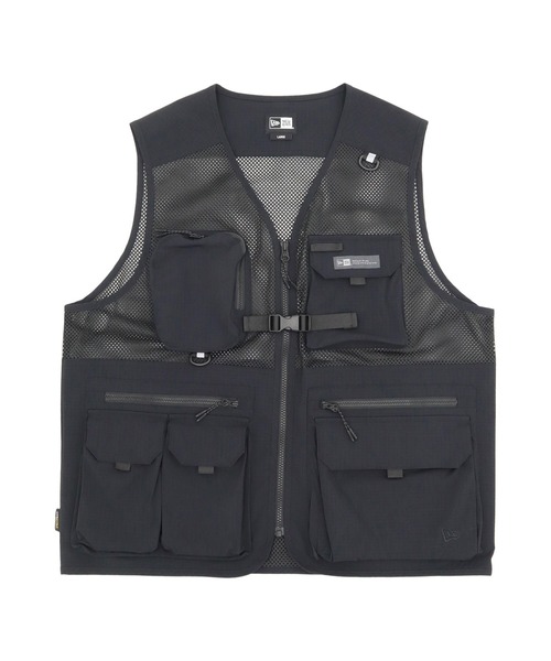 【美品】ニューエラ アウトドア フリースベスト 黒　XL ニューエラ アウトドア フリースベスト 軽量 ボアファー（ベスト